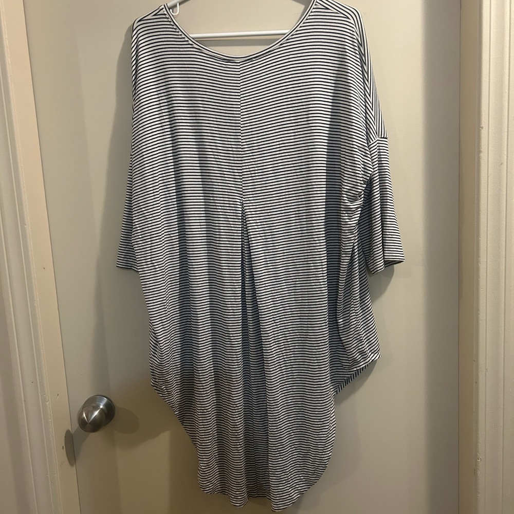 Anthropologie Black and White Striped Top